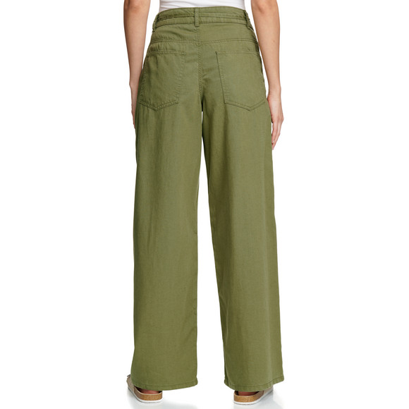 Damen Leinen-Hose mit Wide-Leg