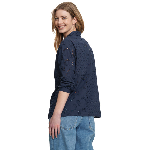 Damen Bluse mit Lochstickerei