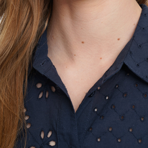 Damen Bluse mit Lochstickerei