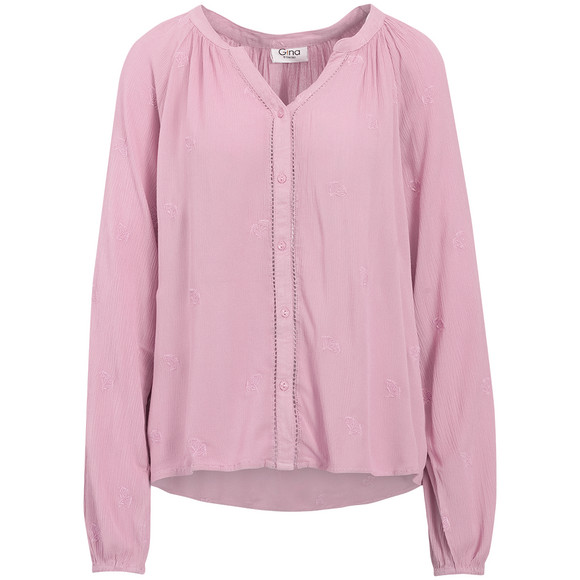 Damen Bluse in Crepp-Optik rosa
