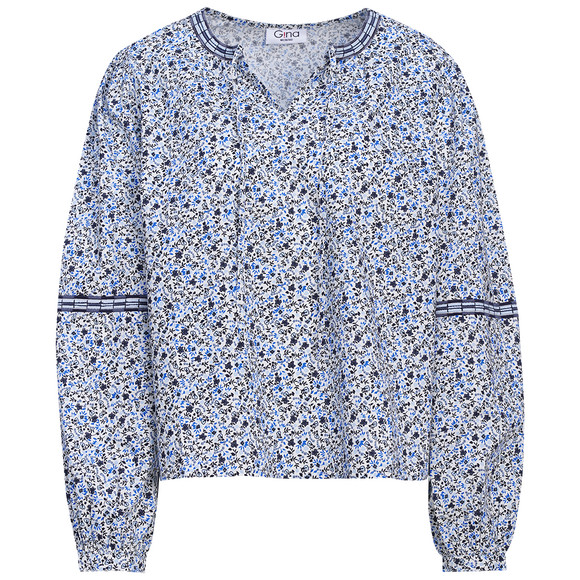 Damen Bluse im Millefleur-Dessin blau / hellblau
