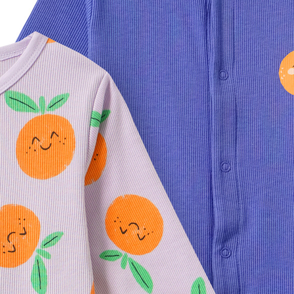 2 Baby Schlafanzüge mit Rippstruktur