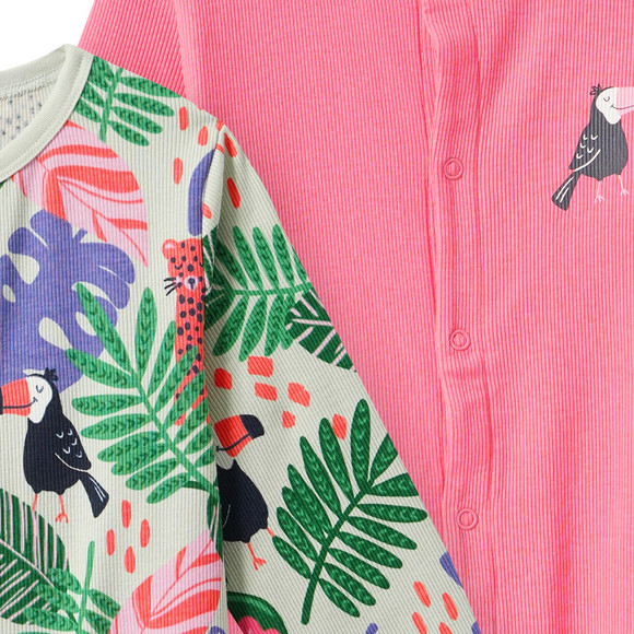 2 Baby Schlafanzüge mit Rippstruktur