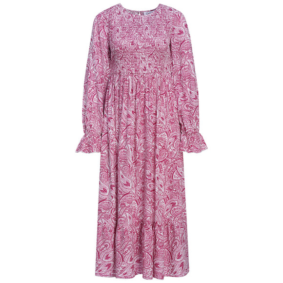 Damen Maxi-Kleid mit Paisley-Muster rosa