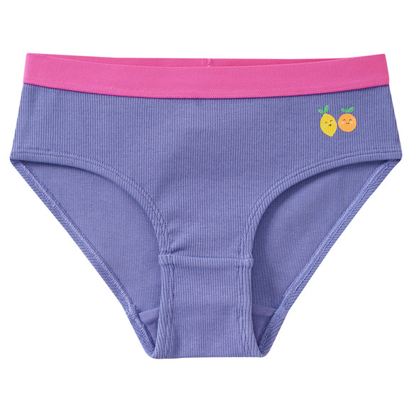 5 Mädchen Slips mit Rippstrukur