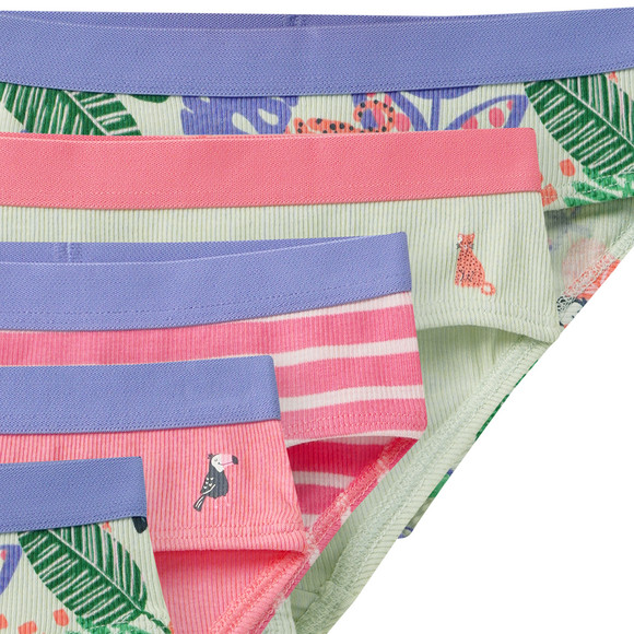 5 Mädchen Slips mit Rippstrukur