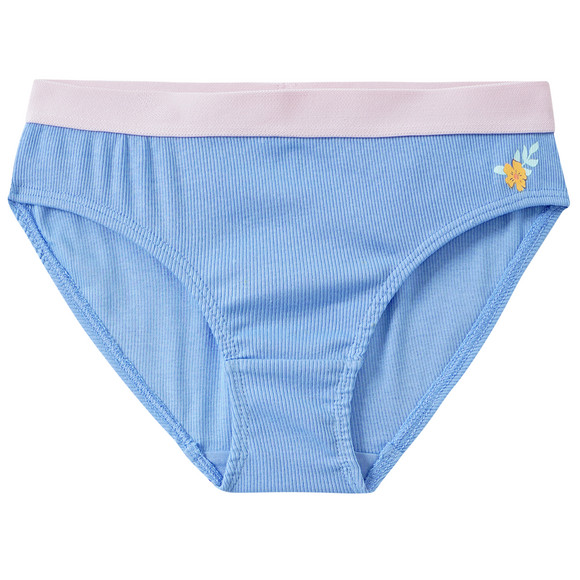 5 Mädchen Slips mit Rippstrukur