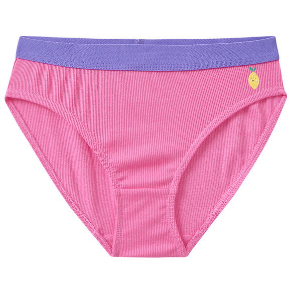 5 Mädchen Slips mit Rippstrukur