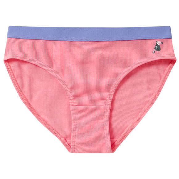 5 Mädchen Slips mit Rippstrukur