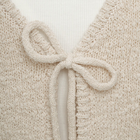 Damen Strickjacke mit Bindebändern