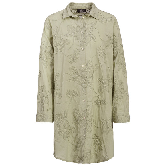 Damen Bluse mit Stickerei oliv