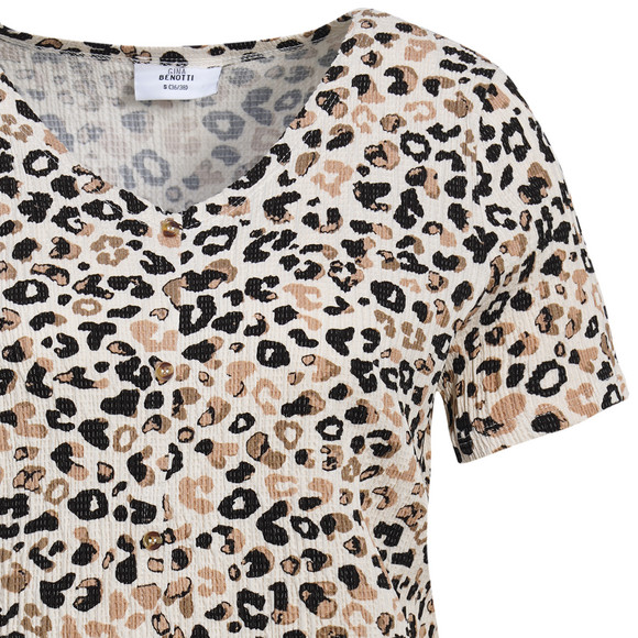 Damen T-Shirt in gekreppter Struktur