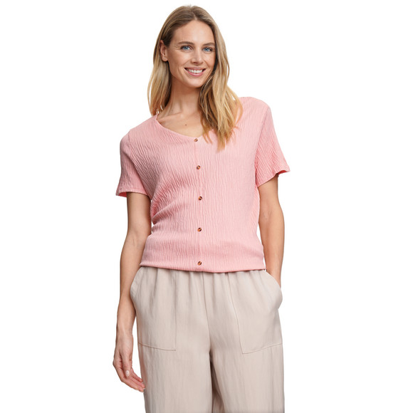 Damen T-Shirt in gekreppter Struktur