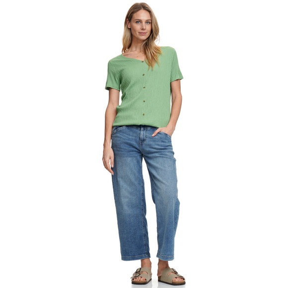 Damen T-Shirt in gekreppter Struktur