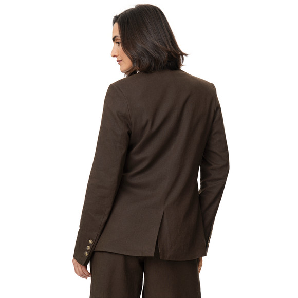 Damen Leinen-Blazer mit Reverskragen