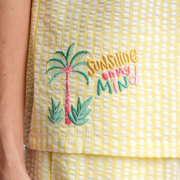 Damen Schlafanzug mit Stickerei