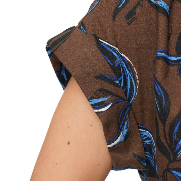 Damen Leinen-Jumpsuit mit Allover-Muster