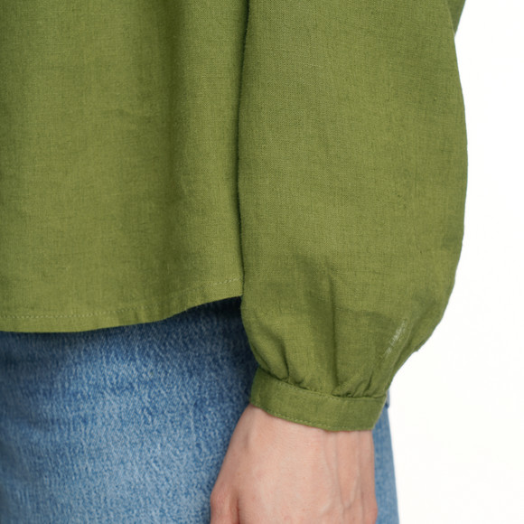 Damen Leinen-Bluse unifarben