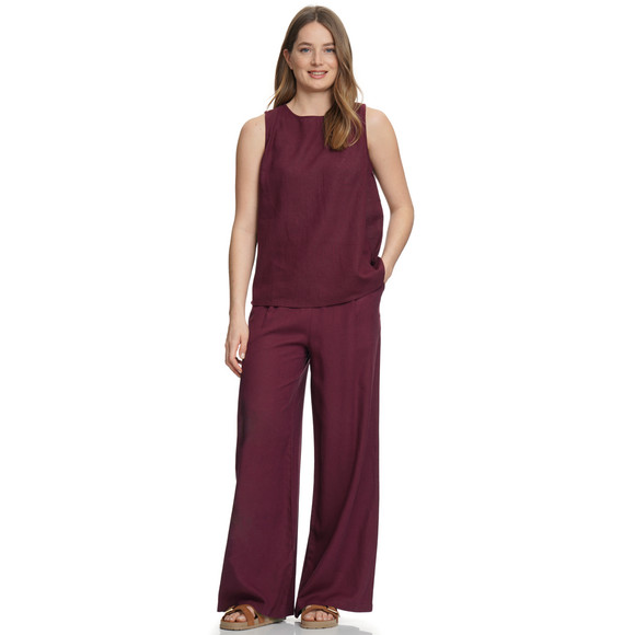 Damen Leinen-Top unifarben