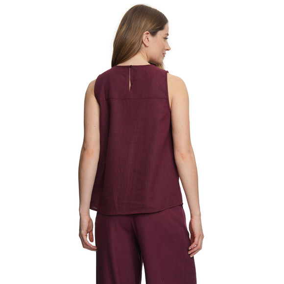 Damen Leinen-Top unifarben