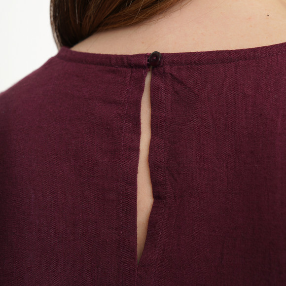 Damen Leinen-Top unifarben