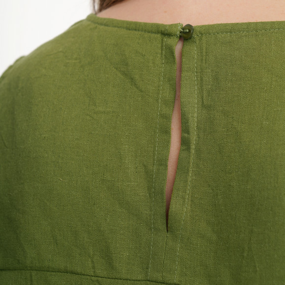 Damen Leinen-Top unifarben