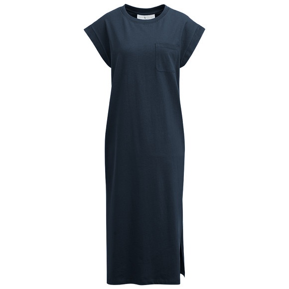 Damen Kleid mit Brusttasche dunkelblau