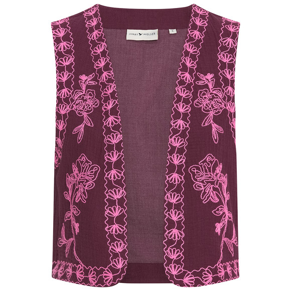 Mousseline damesvest met borduurwerk