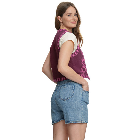 Mousseline damesvest met borduurwerk