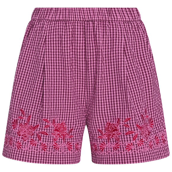 Damen Seersucker-Shorts mit Stickerei