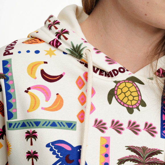 Damen Hoodie mit Allover-Print