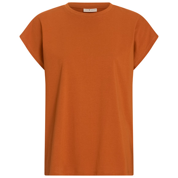Damen T-Shirt mit überschnittenen Ärmeln terracotta