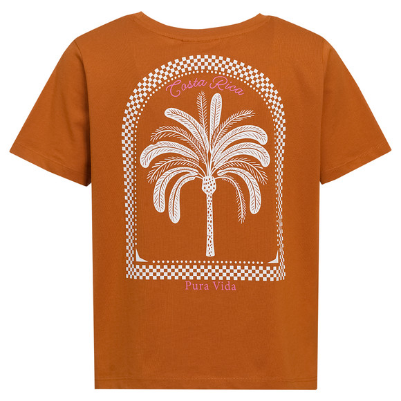 Damen T-Shirt mit Rücken-Print terracotta