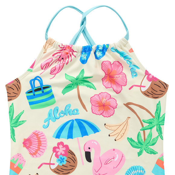 Mädchen Badeanzug mit sommerlichen Motiven