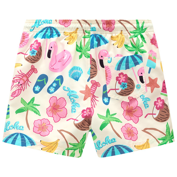 Jungen Badeshorts mit sommerlichen Motiven