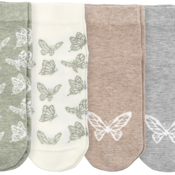 4 Paar Damen Sneaker-Socken im Muster-Mix