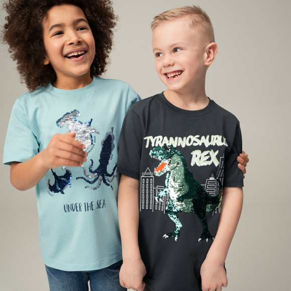 Jungen T-Shirt mit Wendepailletten