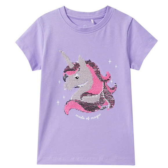 Mädchen T-Shirt mit Wendepailletten