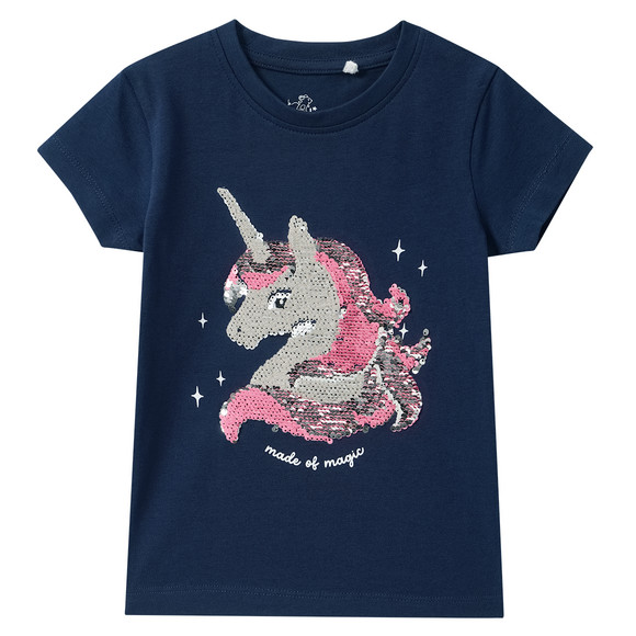Mädchen T-Shirt mit Wendepailletten