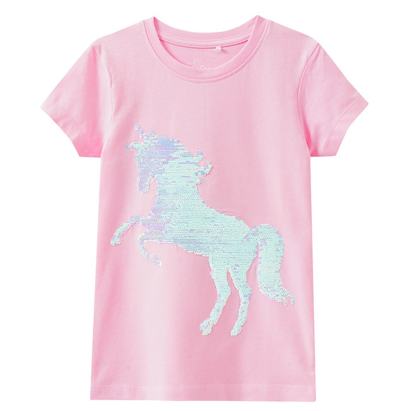 Mädchen T-Shirt mit Wendepailletten