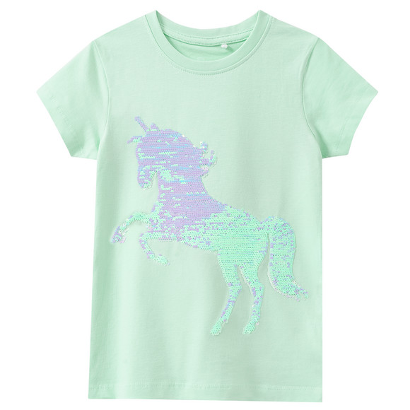 Mädchen T-Shirt mit Wendepailletten