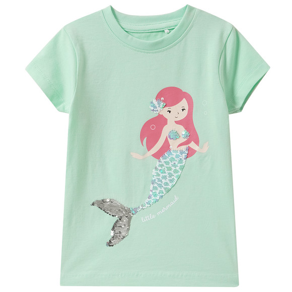 Mädchen T-Shirt mit Wendepailletten hellgrün