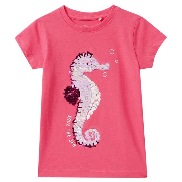 Mädchen T-Shirt mit Wendepailletten