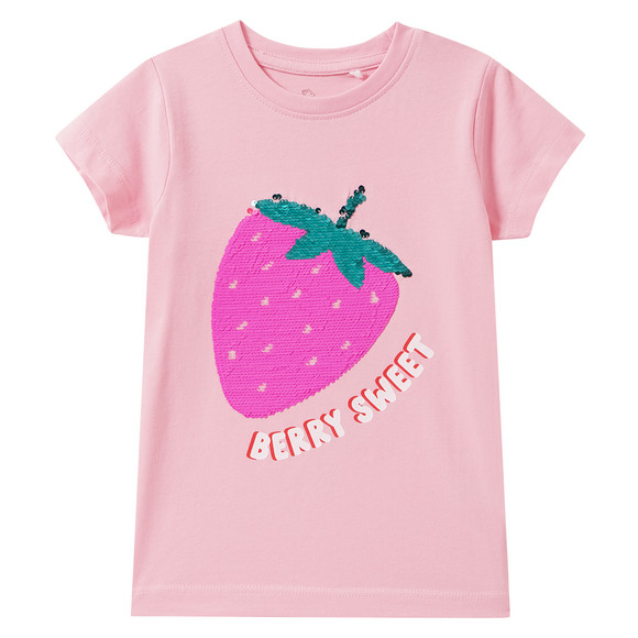 Mädchen T-Shirt mit Wendepailletten rosa