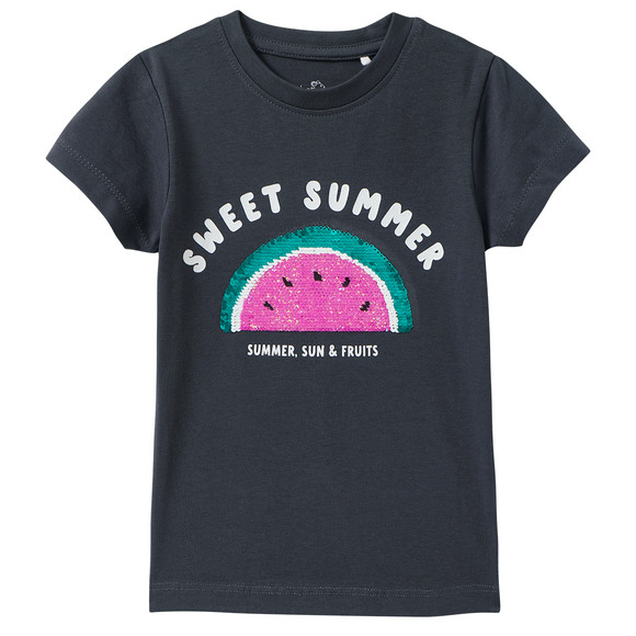 Mädchen T-Shirt mit Wendepailletten