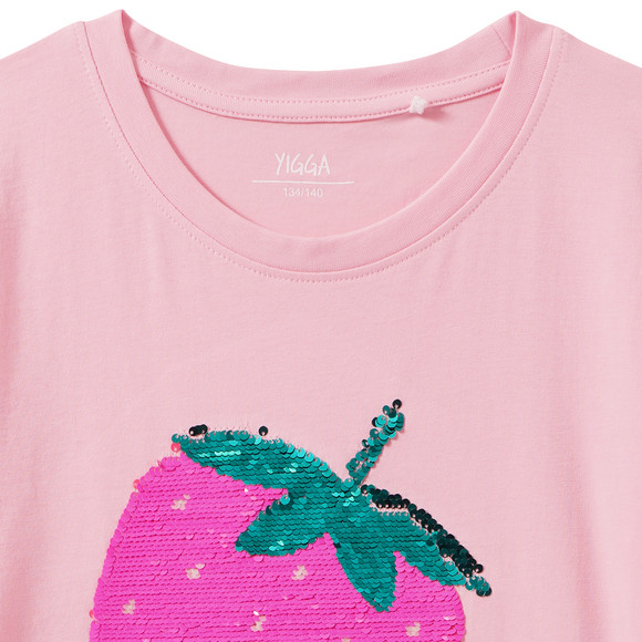Mädchen T-Shirt mit Wendepailletten