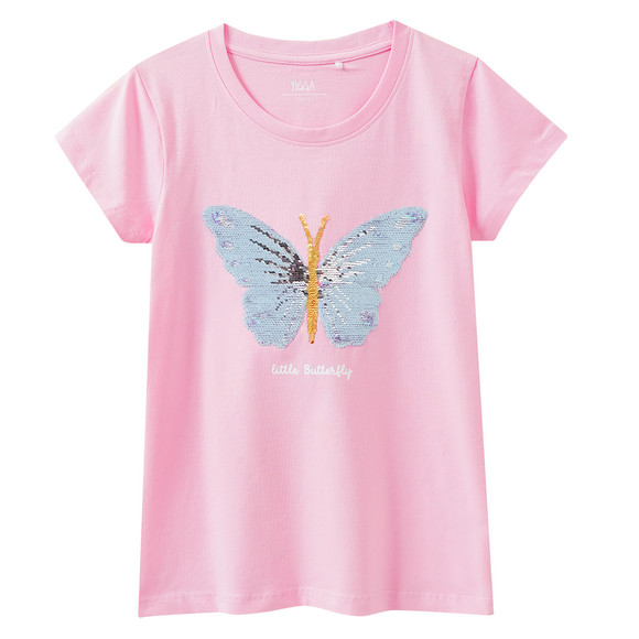 Mädchen T-Shirt mit Wendepailletten