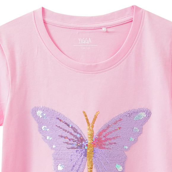 Mädchen T-Shirt mit Wendepailletten