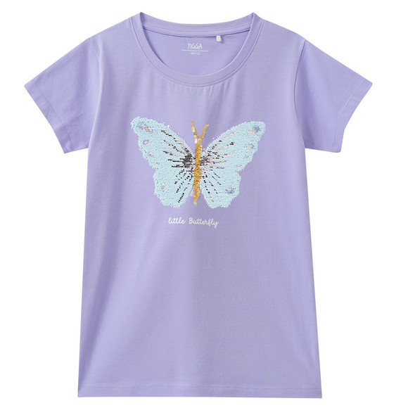 Mädchen T-Shirt mit Wendepailletten