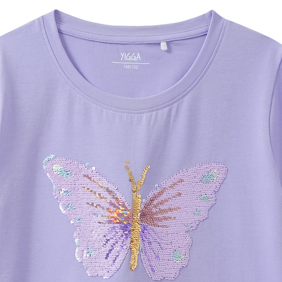 Mädchen T-Shirt mit Wendepailletten